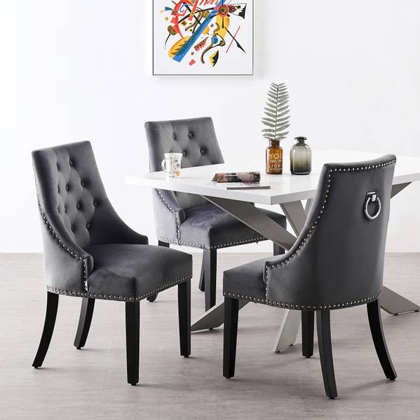 Esszimmerstuhl Windsor 2-teilig Grau