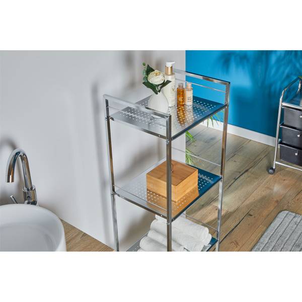 Etagère de salle de bain MATIS Argenté - Acier inoxydable - 38 x 114 x 30 cm