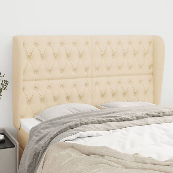 Tête de lit 3015806 Blanc - Polyester - Mélèze - 147 x 128 x 23 cm