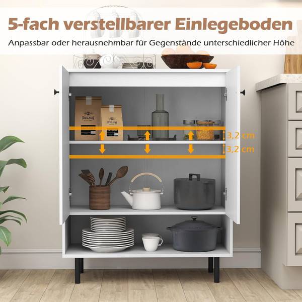 Sideboard VH34841 Weiß - Holzwerkstoff - 35 x 95 x 75 cm