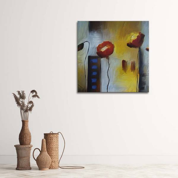 Wandbild zwei mohnblumen 50 x 50 cm