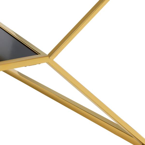 Couchtisch ANGEL II Schwarz - Gold - Glas - Metall - 70 x 38 x 70 cm
