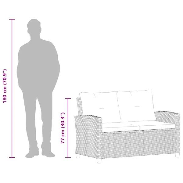 Tuinbank 3003003 grijs - polyester - staal - 68 x 77 x 68 cm