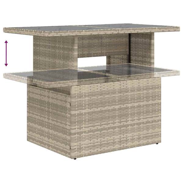 Garten-Lounge-Set 3036841-1 7-teilig Grau - Polyrattan - 62 x 69 x 62 cm