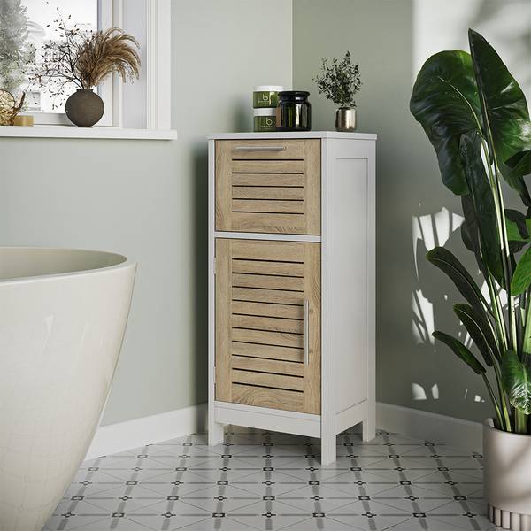 Midischrank Looma 57484 Braun - Weiß - Holzwerkstoff - 35 x 80 x 30 cm