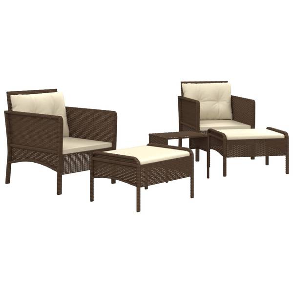Garten Lounge Set 3029167 (5-teilig) Braun - Weiß
