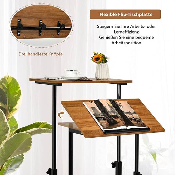 Höhenverstellbarer Schreibtisch Braun