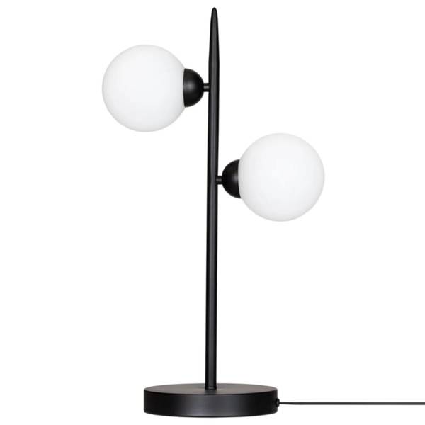 Klassisch / Rustikale Tischlampe Punto Schwarz - Weiß - Stahl - Klarglas - 32 x 55 x 32 cm