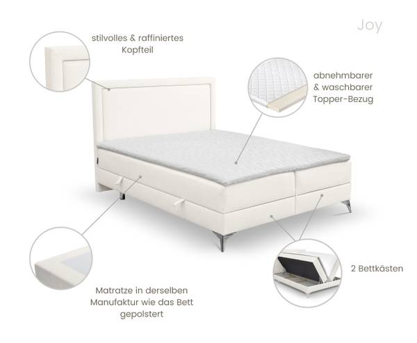 Boxspringbett Joy Bonellfederkern Braun - Liegefläche Breite: 120 cm