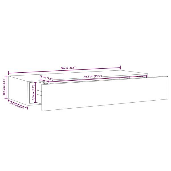 Schubladenregal 3006702-2 (2er Set) Steingrau - Tiefe: 60 cm