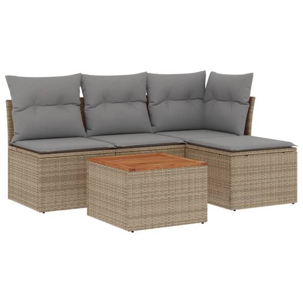 Loungeset 3034593 set van 5 beige - grijs - lichtgrijs