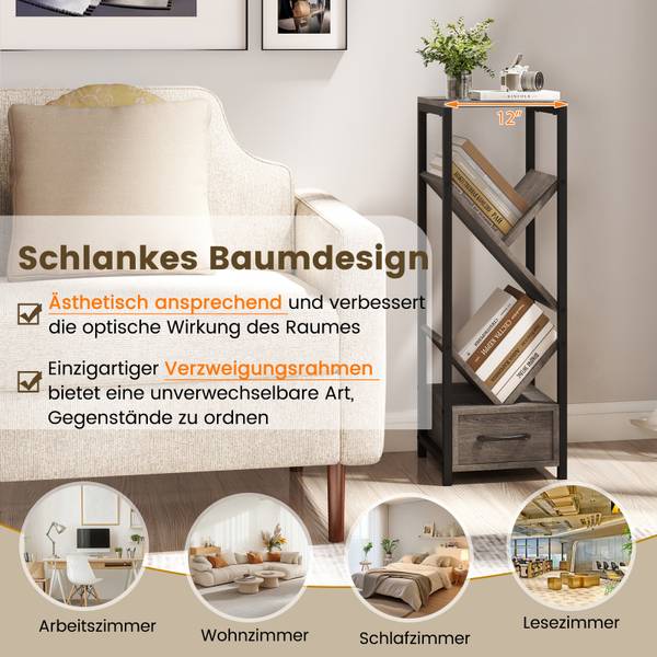 Boekenplank VH33159SD-3NL zwart - plaatmateriaal op houtbasis - 31 x 92 x 31 cm