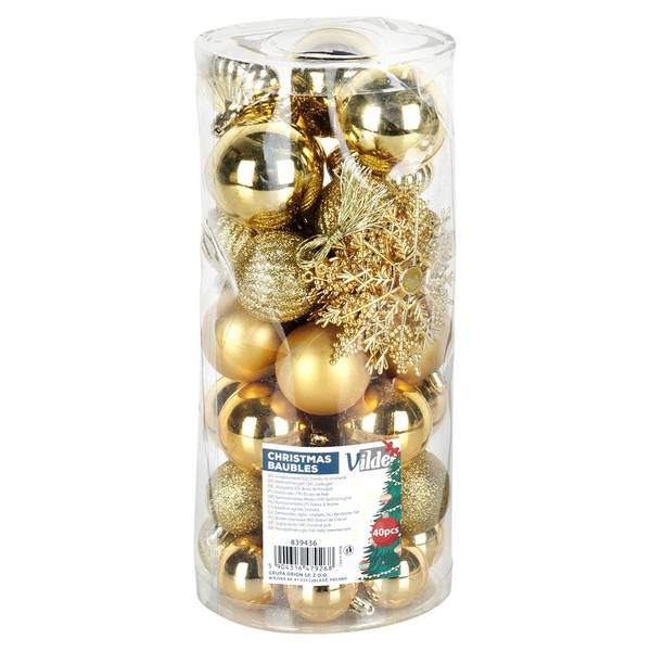 Weihnachtskugeln 40er Set 839436 Gold - Kunststoff - 5 x 5 x 5 cm