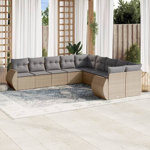 Garten-Lounge-Set 3035538-1 (10-teilig) Beige - Hellgrau