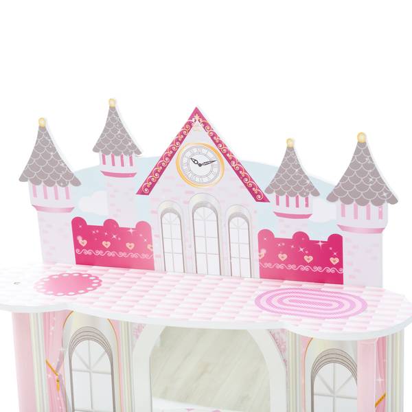 Kinder Schloss Schminktisch Mit Hocker Weiß - Holzverbundwerkstoff - 32 x 119 x 60 cm
