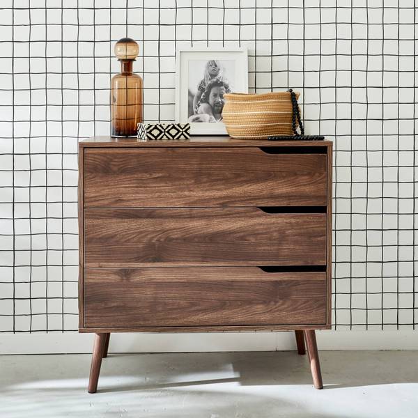 Kommode Nepal Braun - Holz teilmassiv - 40 x 80 x 80 cm