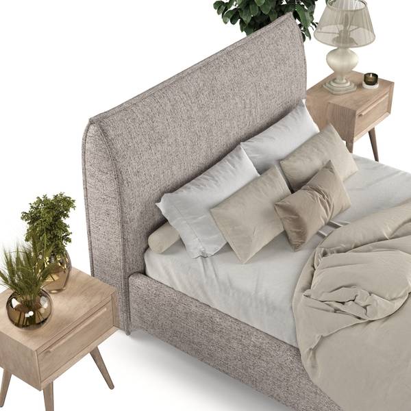 Polsterbett MIRA mit Stauraum Stoff Neve Steingrau - Liegefläche Breite: 120 cm