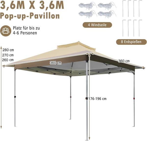 Pavillion ZB33684OR Grün - Textil - 358 x 284 x 358 cm