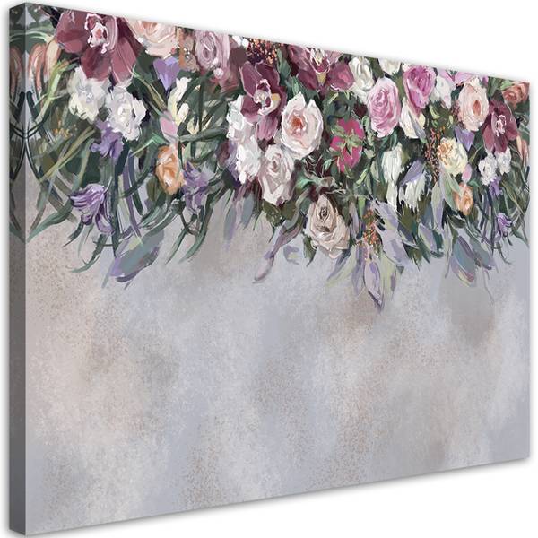 Wandbild mit blumen bewachsen 60 x 40 cm