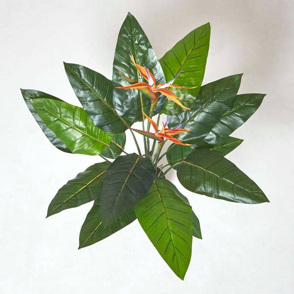 Kunstplant Strelitzia oranje - polyester - 18 x 120 x 120 cm