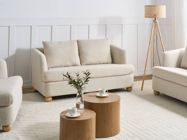 Sofa RATTVIK 4-tlg Braun - Weiß - Naturfaser - 162 x 86 x 82 cm
