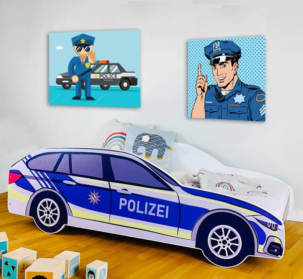 Autobett Polizei 74 x 43 x 146 cm
