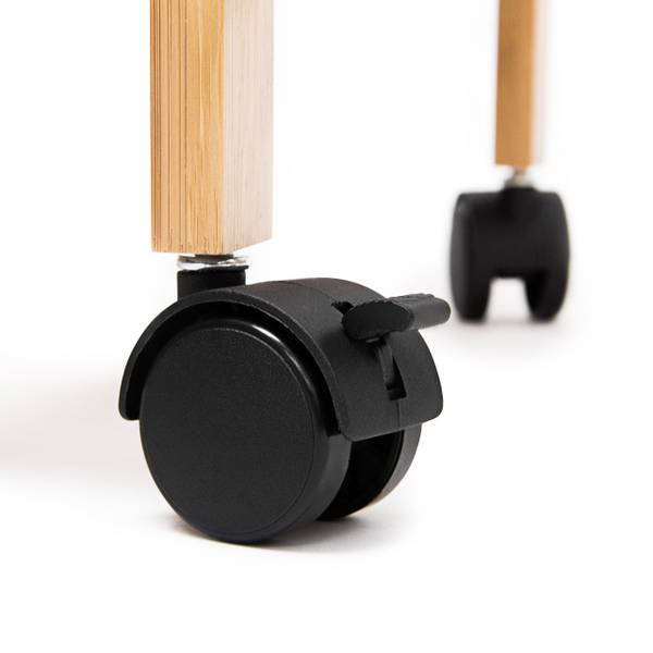 Desserte en bambou JAMES bambou Noir - Marron - Argenté - Bambou - Métal - Matière plastique - 37 x 80 x 37 cm