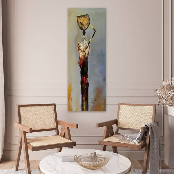 Wandbild frau aus afrika 40 x 120 cm