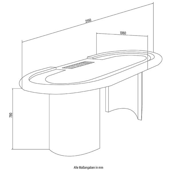 LED Pokertisch FULL HOUSE Schwarz - Holzwerkstoff - 106 x 78 x 215 cm