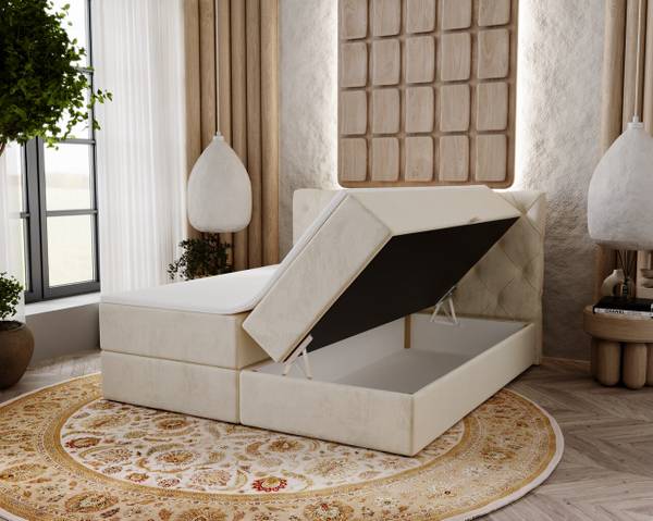 Boxspringbett NAPOLI Beige - Breite: 165 cm - Liegefläche Breite: 160 cm