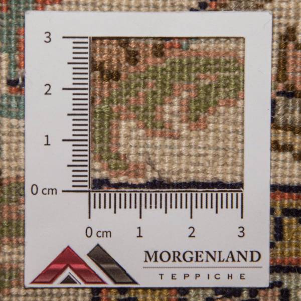 Handgeknüpft Kurzflorteppiche Beige - Seide - 124 x 1 x 184 cm