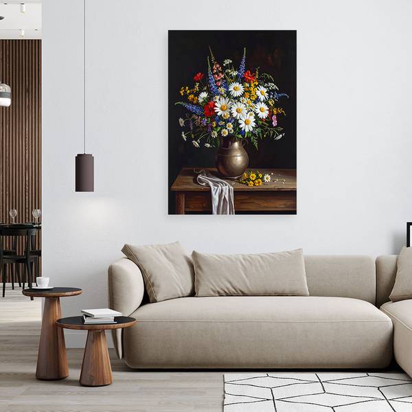 Canvas schilderij Wilde bloemen 80 x 120 cm
