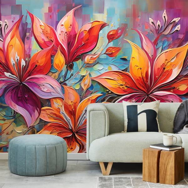 Vlies-Fotobehang ABSTRACT Bloemen Natuur 360 x 240 x 240 cm