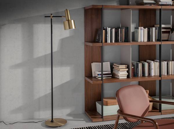 Stehlampe 8069 Gold - Aluminium - Gold - 50 x 164 x 30 cm