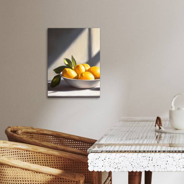 LEINWANDBILD Zitronen Gelb - Textil - 30 x 40 x 2 cm