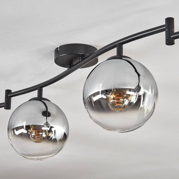 Deckenleuchte Fossobiubo Grau - Silber - Aluminium - Klarglas - 177 x 25 x 16 cm