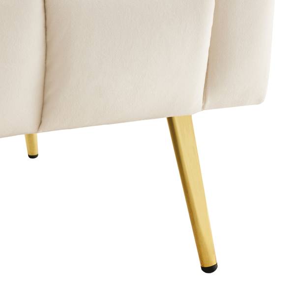 Schlafsofa Lea Beige - Samt - 183 x 75 x 76 cm