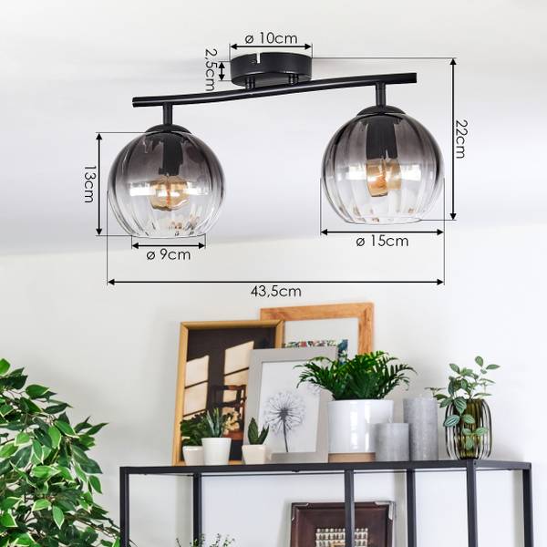 Deckenleuchte Cesaro Grau - Metall - 100 x 40 x 100 cm