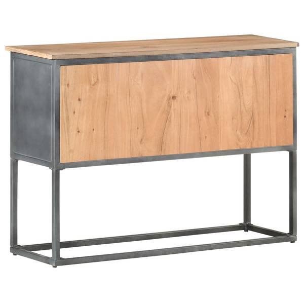 Sideboard 323502 Grau - Glas - Metall - Massivholz - 100 x 70 x 30 cm