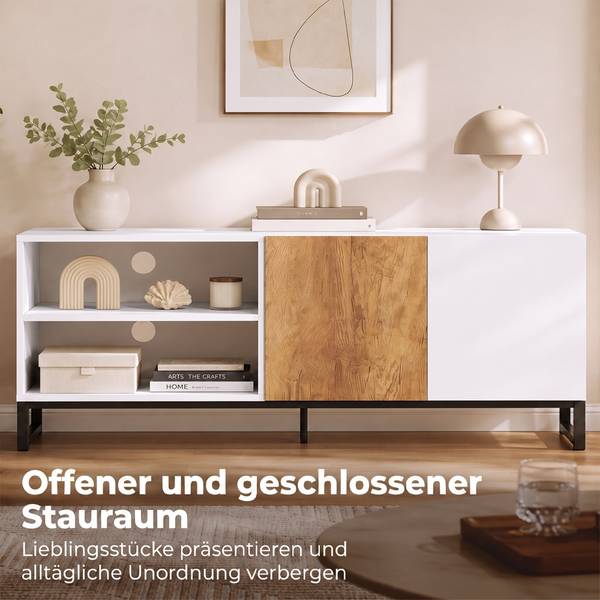 TV-Schrank 83B-797V90WT Weiß - Holzwerkstoff - 37 x 50 x 140 cm