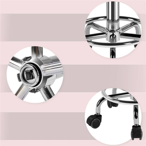 Rollhocker ARJ77 Weiß - Metall - 39 x 65 x 39 cm