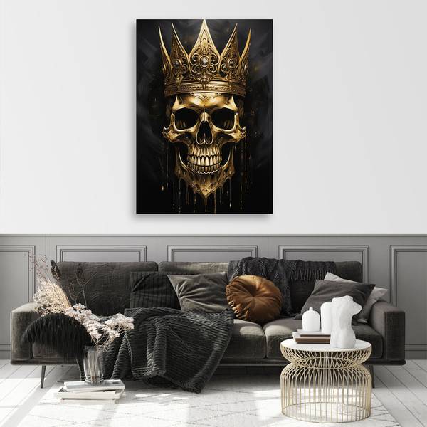 Tableau déco Crâne avec une couronne 60 x 90 cm
