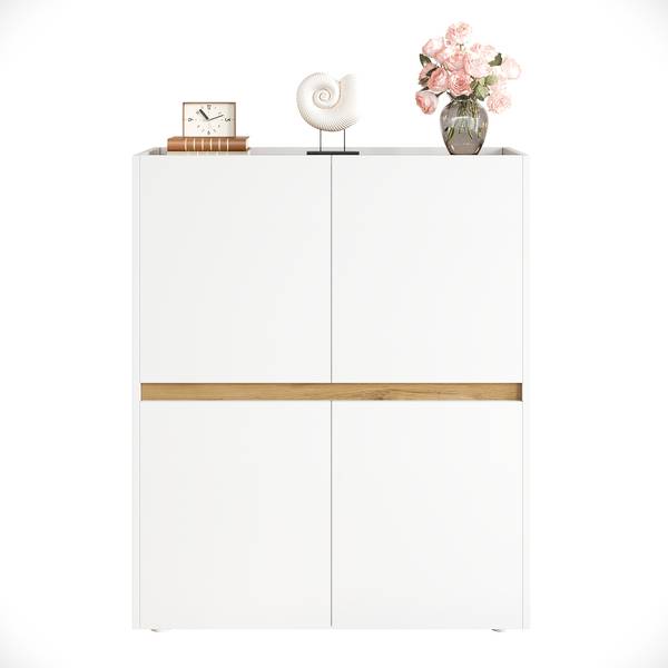 Aktenschrank NATBA40 Ⅳ Weiß - Holzwerkstoff - 90 x 110 x 40 cm