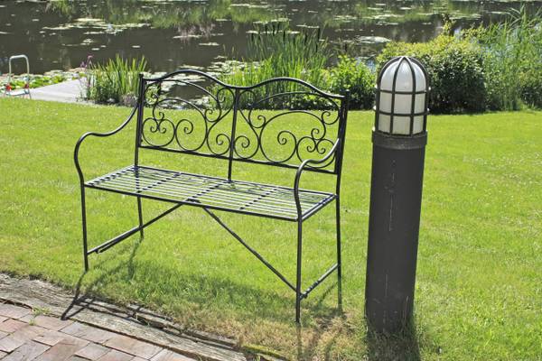 Gartenbank RUPERT Schwarz - Metall - 106 x 92 x 43 cm