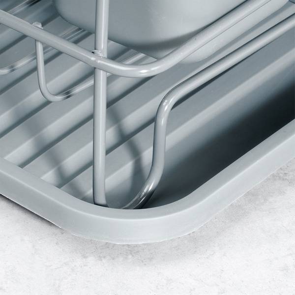 Abtropfgestell mit Besteckhalter Grau - Edelstahl - 29 x 15 x 43 cm