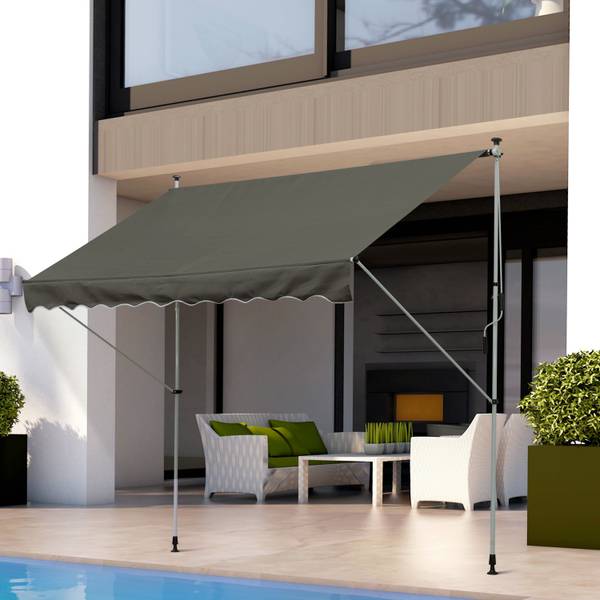 Markise 840-183GY Grau - Textil - 150 x 280 x 300 cm
