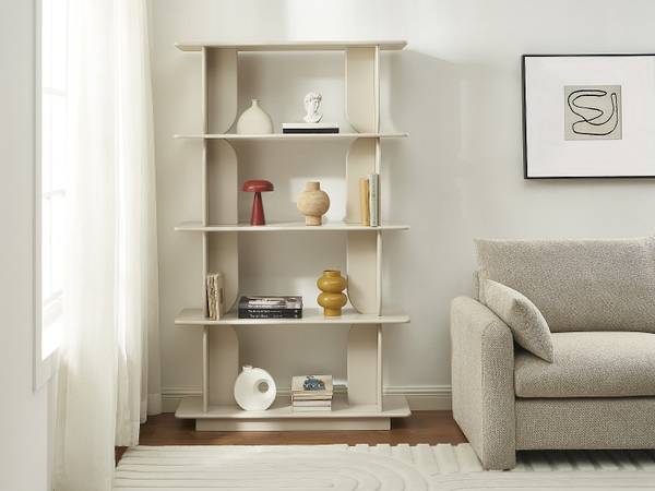 Regal LUSORIA Beige - Holz teilmassiv - 110 x 180 x 35 cm