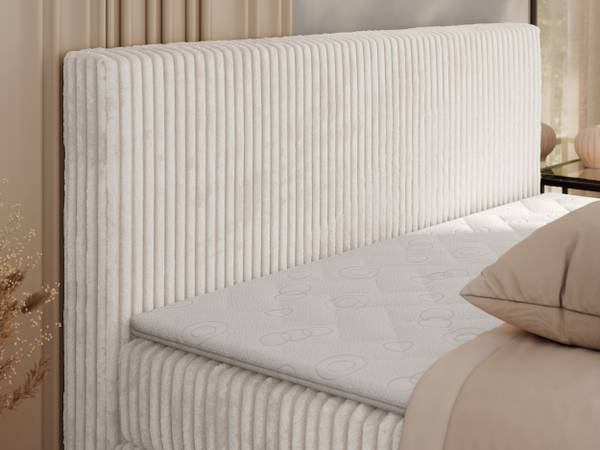 Boxspringbett TILIANO KING Beige - Ecru - H3 - Liegefläche Breite: 200 cm