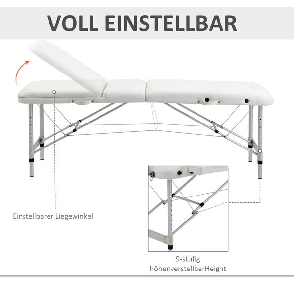 Massageliege 700-039WT Weiß - Kunststoff - 81 x 84 x 215 cm