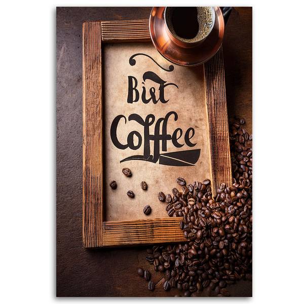 Wandbild Kaffee Bildunterschrift 70 x 100 cm